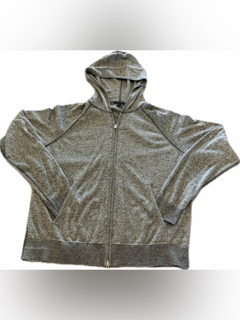 Theory Otov Chimaera Full Zip Hoodie Heather Gray Size XL